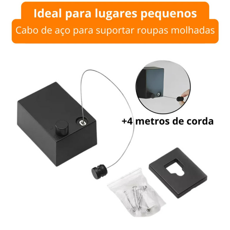 Varal Retrátil Invisível de Aço inox - InvisiDry